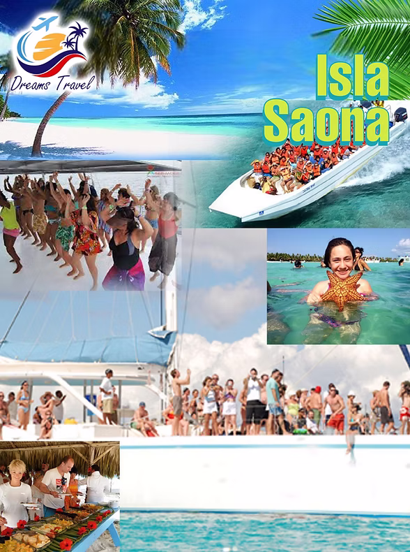 Playa paradisíaca de arena blanca en Isla Saona, República Dominicana